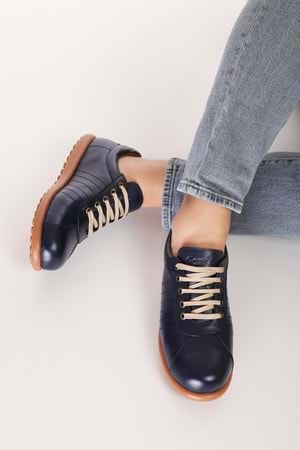 Gondol Içi Dışı Hakiki Deri Günlük Rahat Casual Ayakkabı Pelotaz - Lacivert - 42