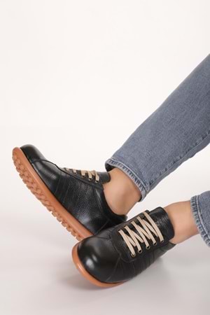 Gondol Içi Dışı Hakiki Deri Günlük Rahat Casual Ayakkabı Pelotaz - Siyah - 39