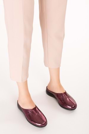 Gondol Kadın Hakiki Deri Rahat Dolgu Topuklu Sabo Ev Terlik özl.323 - Bordo - 36