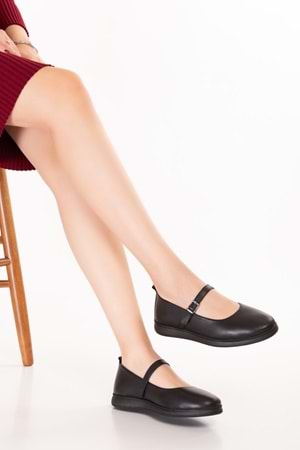 Gondol Kadın Hakiki Deri Rahat Günlük Babet ndr.26301 - Siyah - 36