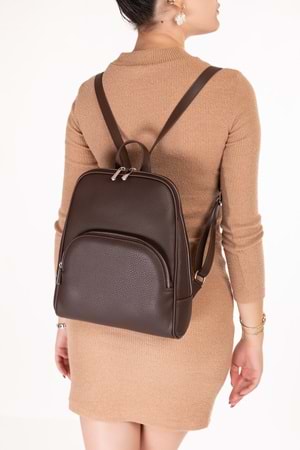 Gondol Kadın Günlük Şık Sırt Çantası ct.1026 - Kahverengi - TEK EBAT