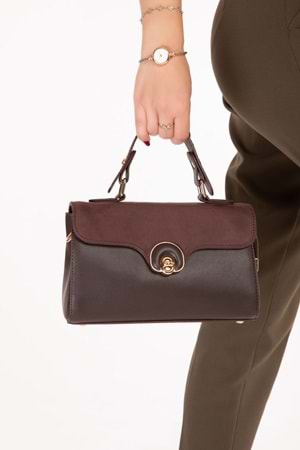 Gondol Kadın Şık El ve Omuz Çantası ct.1015 - Kahverengi - TEK EBAT