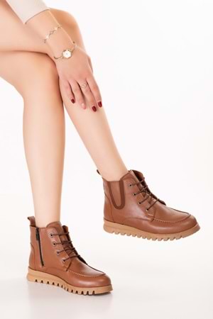 Gondol Hakiki Deri Kaymaz Taban Rahat Günlük Şık Bot mlk.5087 - Taba - 36