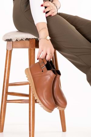 Gondol Hakiki Deri Kaymaz Taban Rahat Günlük Şık Bot mlk.3601 - Taba - 36