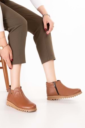 Gondol Hakiki Deri Kaymaz Taban Rahat Günlük Şık Bot mlk.3601 - Taba - 36