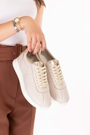 Gondol Içi Dışı Hakiki Deri Anatomik Taban Hafif Spor Ayakkabı kla.1616 - Bej - 36