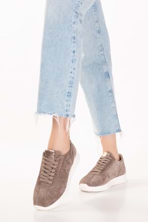 Gondol Içi Dışı Hakiki Deri Anatomik Taban Hafif Spor Ayakkabı kla.1616 - Vizon Süet - 36