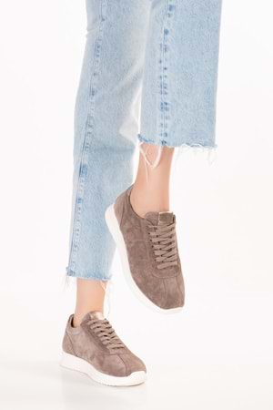 Gondol Içi Dışı Hakiki Deri Anatomik Taban Hafif Spor Ayakkabı kla.1616 - Vizon Süet - 36