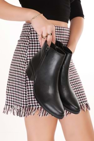 Gondol Hakiki Deri Günlük Şık Bot Sude - Siyah - 36