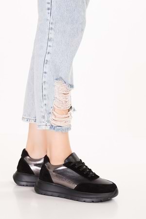 Gondol Içi Dışı Hakiki Deri Anatomik Taban Hafif Spor Ayakkabı ars.502 - Siyah - 36