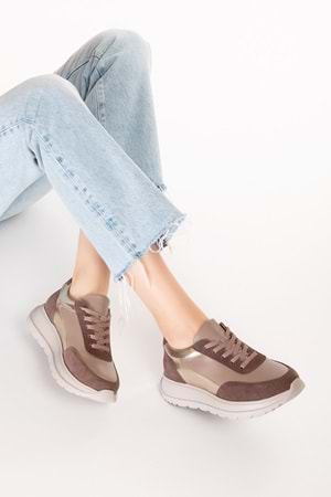 Gondol Içi Dışı Hakiki Deri Anatomik Taban Hafif Spor Ayakkabı ars.502 - Vizon - 41