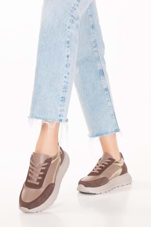 Gondol Içi Dışı Hakiki Deri Anatomik Taban Hafif Spor Ayakkabı ars.502 - Vizon - 41