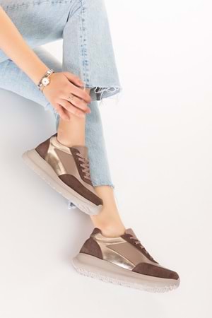 Gondol Içi Dışı Hakiki Deri Anatomik Taban Hafif Spor Ayakkabı ars.502 - Vizon - 41