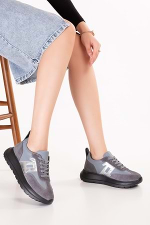 Gondol Içi Dışı Hakiki Deri Anatomik Taban Hafif Spor Ayakkabı ars.509 - Gri - 36