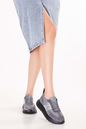 Gondol Içi Dışı Hakiki Deri Anatomik Taban Hafif Spor Ayakkabı ars.509 - Gri - 36