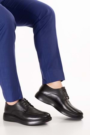 Gondol Erkek Hakiki Deri Damatlık ve Takım Elbise Ayakkabısı Hafif Rahat add.3006 - Siyah - 42