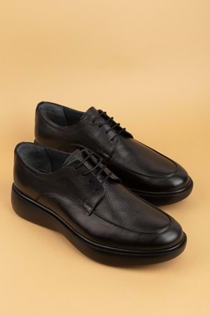 Gondol Erkek Hakiki Deri Damatlık ve Takım Elbise Ayakkabısı Hafif Rahat add.3006 - Siyah - 42