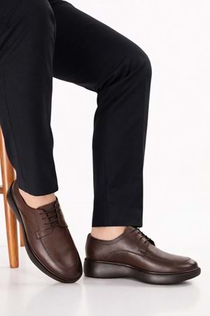 Gondol Erkek Hakiki Deri Damatlık ve Takım Elbise Ayakkabısı Hafif Rahat add.3006 - Kahverengi - 39