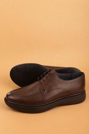 Gondol Erkek Hakiki Deri Damatlık ve Takım Elbise Ayakkabısı Hafif Rahat add.3006 - Kahverengi - 39