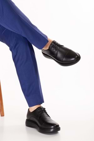 Gondol Erkek Hakiki Deri Damatlık ve Takım Elbise Ayakkabısı Hafif Rahat add.3018 - Siyah - 39