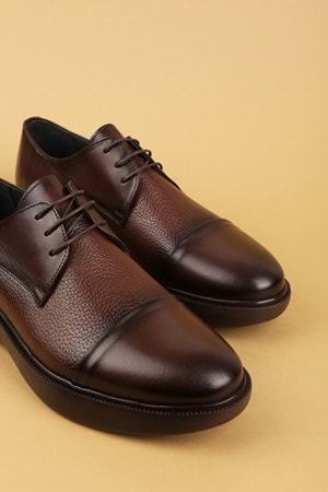 Gondol Erkek Hakiki Deri Damatlık ve Takım Elbise Ayakkabısı Hafif Rahat add.3018 - Kahverengi - 42