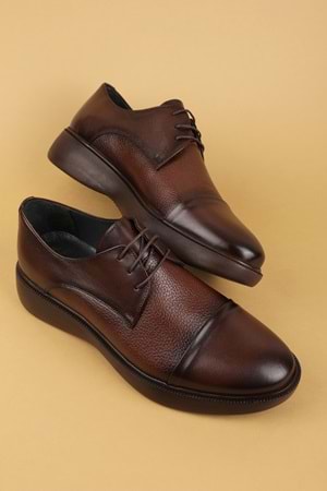 Gondol Erkek Hakiki Deri Damatlık ve Takım Elbise Ayakkabısı Hafif Rahat add.3018 - Kahverengi - 42