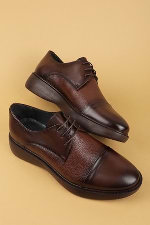 Gondol Erkek Hakiki Deri Damatlık ve Takım Elbise Ayakkabısı Hafif Rahat add.3018 - Kahverengi - 42