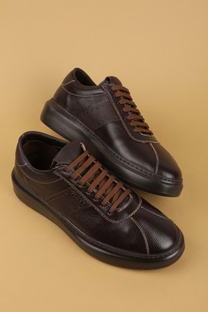 Gondol Içi Dışı Hakiki Deri Günlük Rahat Ayakkabı mals.348 - Kahverengi - 42