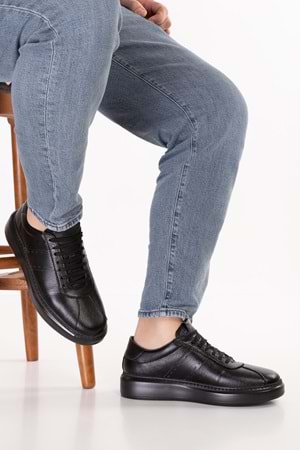 Gondol Içi Dışı Hakiki Deri Günlük Rahat Ayakkabı mals.348 - Siyah - 42