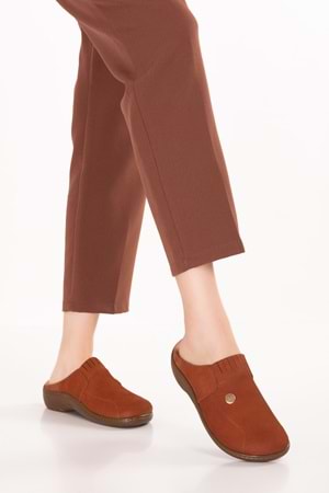 Gondol Kadın Hakiki Deri Özel Tabanı Çıkabilen Sabo Ev ve Dışarı Terlik yprk.281 - Taba Nubuk - 36