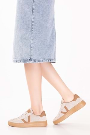 Gondol Içi Dışı Hakiki Deri Süet Anatomik Taban Hafif Spor Ayakkabı es.170 - Bej Süet - 36