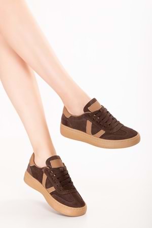 Gondol Içi Dışı Hakiki Deri Süet Anatomik Taban Hafif Spor Ayakkabı es.170 - Kahve Süet - 36