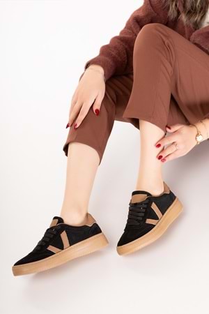 Gondol Içi Dışı Hakiki Deri Süet Anatomik Taban Hafif Spor Ayakkabı es.170 - Siyah Süet - 38