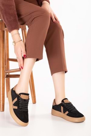 Gondol Içi Dışı Hakiki Deri Süet Anatomik Taban Hafif Spor Ayakkabı es.170 - Siyah Süet - 38