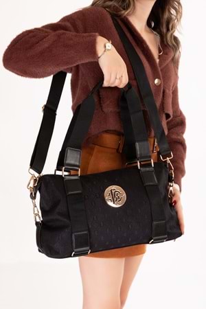 Gondol Şık Seyahat El Çantası gp.1440 - Siyah Desen