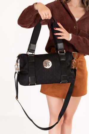 Gondol Şık Seyahat El Çantası gp.1440 - Siyah Desen