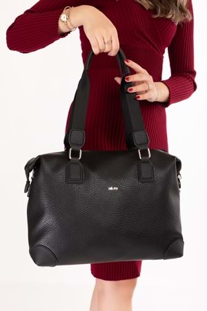 Gondol Kadın Günlük Geniş Kullanışlı El ve Omuz Çantası ald.1812 - Siyah - TEK EBAT