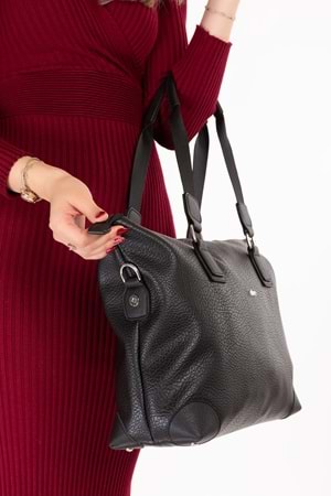 Gondol Kadın Günlük Geniş Kullanışlı El ve Omuz Çantası ald.1812 - Siyah - TEK EBAT