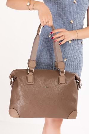 Gondol Kadın Günlük Geniş Kullanışlı El ve Omuz Çantası ald.1812 - Vizon - TEK EBAT