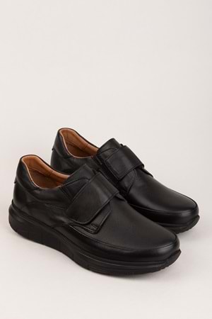 Gondol Erkek Hakiki Deri Şiş ve Diyabet Hastalarına Özel Rahat Ayakkabı af.1901 - Siyah - 43