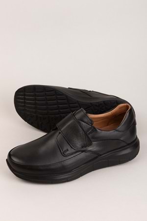 Gondol Erkek Hakiki Deri Şiş ve Diyabet Hastalarına Özel Rahat Ayakkabı af.1901 - Siyah - 43