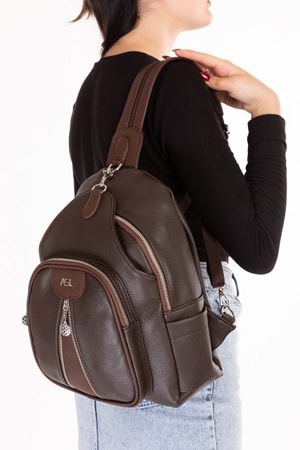 Gondol Kadın Taş Detaylı Günlük Sırt Çantası ald.80728 - Kahverengi - TEK EBAT