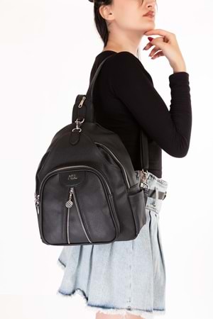 Gondol Kadın Taş Detaylı Günlük Sırt Çantası ald.80728 - Siyah - TEK EBAT