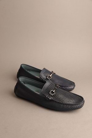 Gondol Erkek Hakiki Deri Klasik Loafer Lacivert 42 ttx.615