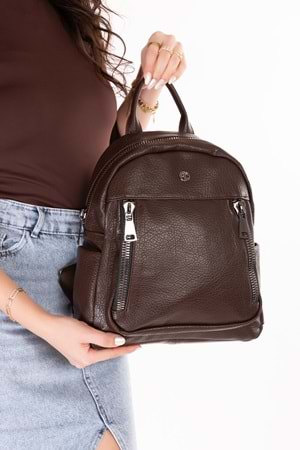 Gondol Kadın Kullanışlı Günlük Sırt Çantası ald.31124 - Kahverengi - TEK EBAT