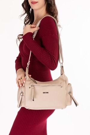 Gondol Kadın Kullanışlı Günlük Çanta ald.80735 - Bej - TEK EBAT