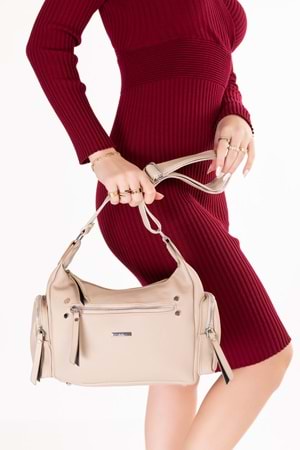 Gondol Kadın Kullanışlı Günlük Çanta ald.80735 - Bej - TEK EBAT