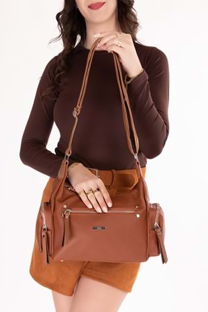 Gondol Kadın Kullanışlı Günlük Çanta ald.80735 - Taba Cilt - TEK EBAT