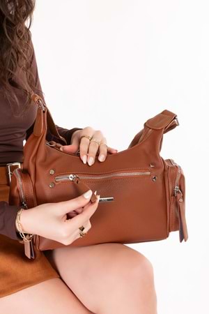 Gondol Kadın Kullanışlı Günlük Çanta ald.80735 - Taba Cilt - TEK EBAT