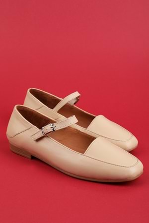 Gondol Hakiki Deri Günlük Kibar Babet Ayakkabı erp.26562 - Bej - 36